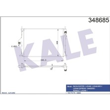 KALE-348685 - Su Radyatörü Duster Logan 05 + Logan Mcv Logan Express Sandero 08 + Lada Largus mt Klimalı 16 (Mt) (Ac) [brazıng] [583,5X408X16]