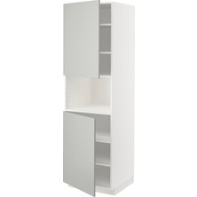 Hobiurun Mikrodalga fırın boy dolabı, HAVSTORP açık gri-koyu gri, 60x60x200 cm, 2 kapaklı ve 6 raflı