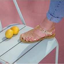 Meduse Kadın Sarı Sandalet SUN 201 -F - Dore Paillete Parlak Malzeme ile Şık Tasarım