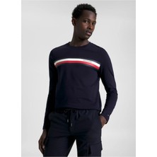 Tommy Hilfiger Uzun Kollu Monotype Göğüs Şerit Slim Fit