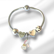 Necati Gün Rabbit Family Charm Çelik Bileklik