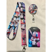 Hediyebum Harley Quinn Boyun Askısı Yoyo ve Dik Kartlık Set