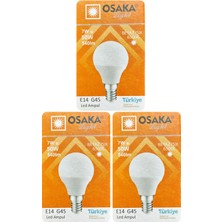 Avarson (3 adet) Osaka 7W (50W) Beyaz IŞIK E14 DUYLU (Ince Duy) LED Mini Ampul