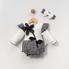 Gültekin Bebe Çakar Bebe 6-18 Aylık  Kaz Ayaği Güllü ROMPER-8036178 - Beyaz
