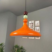Bamyum Champion Parlak Turuncu Renkli Boncuk Başlık Tekli Avize Sarkıt Salon Mutfak Aydınlatma Avizeler