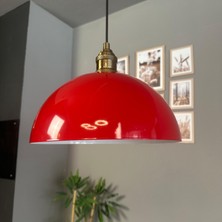 Bamyum Yimpi Kırmızı Avize Tekli Sarkıt Lale Başlık Salon Mutfak Kuaför Lamba Dekoratif Aydınlatma Pastane