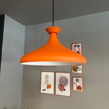 Bamyum Champion Turuncu Tabak Başlık Tekli Avize Sarkıt Salon Mutfak Butik Lamba Aydınlatma Avizeler