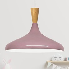 Bamyum Champion Lila Ahşap Huni Tekli Avize Sarkıt Salon Mutfak Cafe Butik Lamba Aydınlatma Avizeler