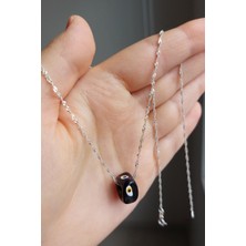 Özgür Takı 925 Ayar Gümüş Nazar Boncuklu Singapur Zincir