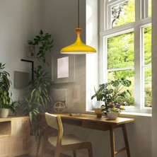 Bamyum Açık Sarı Ahşap Mantar Başlık Tekli Avize Salon Oturma Odası Mutfak Yatak Odası Sarkıt Modeli