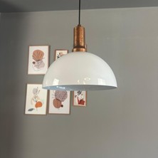 Bamyum Yimpi Beyaz Avize Patina Fener Başlık Tekli Sarkıt Salon Mutfak Kuaför Cafe Lamba Dekoratif