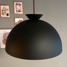Bamyum Yimpi Siyah Avize Siyah Kase Başlık Tekli Sarkıt Salon Kuaför Cafe Dekoratif Aydınlatma Pastane