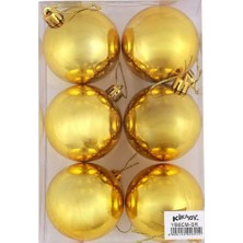 Hayaller Dükkanı 6 Lı 6 cm Cici Top Yılbaşı Ağaç Süsü Altın
