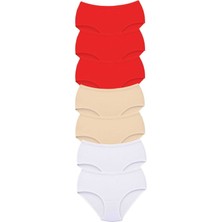 MELENERS 7 Adet Tutku Kadın Yüksek Bel Bato Kalın Lastik Külot S18