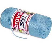 Boho Polyester Makrome İplik 200 gr 230 Metre 4 mm (Renk Kodu: 220 ) Bebe Mavi