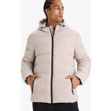 DeFacto Su İtici Slim Fit Dar Kesim Astarlı Kapüşonlu Fermuarlı Cepli Dolgulu Mont R0216AZ25AU