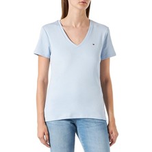Strıpe Slim Fıt V-Neck T-Shırt