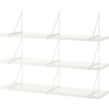 IKEA Bergshult / Pershult Duvar Rafı Kombinasyonu Beyaz Beyaz 120 x 30 cm
