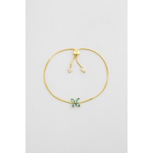 So CHIC Afrodit 18 Ayar Sarı Altın Kaplama Ayarlanabilir Gümüş Papatya Bileklik