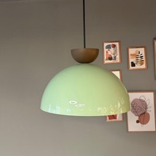 Bamyum Linate Sütlü Kahve Şapkalı Başlık Avize Tekli Sarkıt Salon Kuaför Dekoratif Aydınlatma