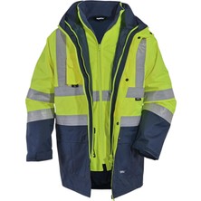 Vizwell WJK44 Oxford 5 In 1 Reflektörlü Parka (Sarı/lacivert)