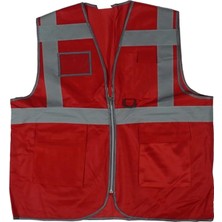 Kalant Reflektörlü Mühendis Yeleği (Kırmızı)