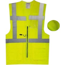 Uniwest Uw 220 Fileli Reflektörlü Yönetici Ikaz Yeleği (Sarı)