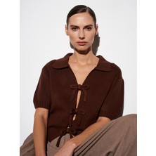 Dilvin 10809 Fiyonklu Triko Top-Kahve