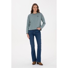 U.S. Polo Assn. Kadın Mavi Slim Flare Fit Jean Pantolon 50316550-DN0022