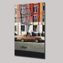 SteelArtDec Nostaljik Sokak ve Araba - Cam Tablo - DEG0045