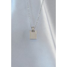 MCM Group 316L Çelik Zincir Gümüş Renk Zirkon Taşlı Aşk Mektubu Kolye - Lisinya