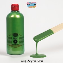 ART IST Dazzle Metalik Sedefli ve Vernikli Boyalar 500ML -  603 Zeytin Altın