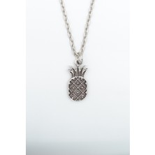 IDR Ananas Gümüş Kaplama Düz Zincir Kolye