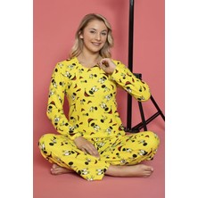 Gizotti Süet Pijama Takımı Sarı Renk 2xl