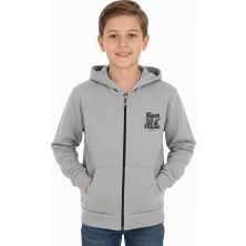 Crassi Erkek Çocuk Hırka Baskılı Kapüşonlu 2 İplik Şordonlu