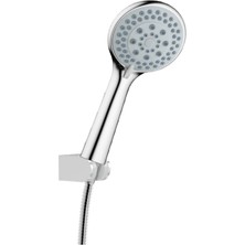 Romena | Dushlux 5 Fonksiyonlu Parlak Krom El Duşu 3’lü Set - Hortum + Mafsal + El Duşu