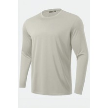 Ghassy Co. Erkek %100 Pamuklu Likralı Esnek Spor Koşu Günlük Antrenman Uzun Kollu Penye T-Shirt