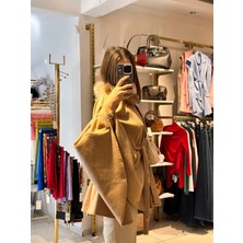 Hasenna PNÇO0001 Seyyar Bağlamalı Kürk Detaylı Panço