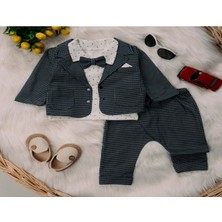 Gültekin Bebe Mini Pakel 3-12 Aylık Erkek Mendilli Hırkalı Üçlü TAKIM-1385300 - Lacivert