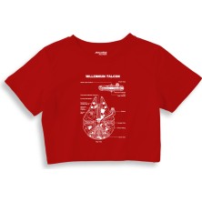 The Lucid Lab Millennium Falcon Crop Tişört - Kırmızı