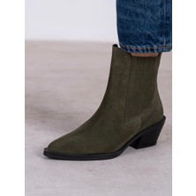 Ece'nin Butiği Lexis Haki Süet Hakiki Deri Kadın Bot