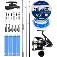 Yek Outdoor Yekoutdoor Profesyonel Olta Seti Shimano Kamış Alivio Surf T 450 Bx-G 4,50M 225G 3pc&savage Gear Sgs8 8000 Fd Olta Makinesi