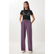 Happiness İstanbul Geniş Paça Modal Eşofman Altı LUB0070 Açık Mor