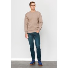 İGS Erkek Camel  Bisiklet Yaka Sweatshirt