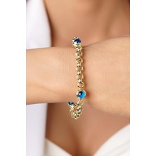 Fiyonk Kuyumculuk 14 Ayar Altın 3 Gözlü Orta Boy Doç Bileklik