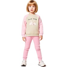 Ersefa Kız Çocuk Şardonlu Oversize Sweatshirt ve Eşofman Altı Takımı Kaliteli Şık Rahat