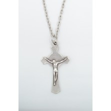 IDR Hz. İsa Haç Gümüş Kaplama Düz Zincir Kolye