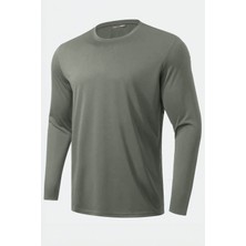 Ghassy Co. Erkek %100 Pamuklu Likralı Esnek Spor Koşu Günlük Antrenman Uzun Kollu Penye T-Shirt