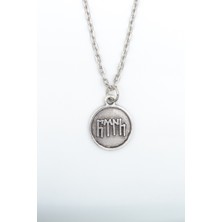 IDR Göktürkçe Türk Madalyon Gümüş Kaplama Düz Zincir Kolye