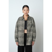 Orfeonegro Kadın Ekose Desenli Çift Cepli Gömlek